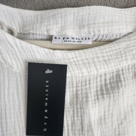 Bryn Walker Cotton White Two-Piece Set Lagenlook Casual Coastal Grandma Size: m - Picture 2 of 7